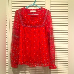 Red Paisley Women's Top